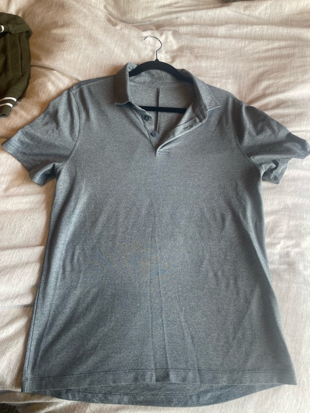 Lululemon Men's Grey Short-Sleeve Polo Shirt